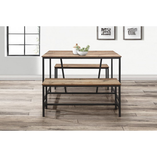 Urban Dining Table And Bench Set