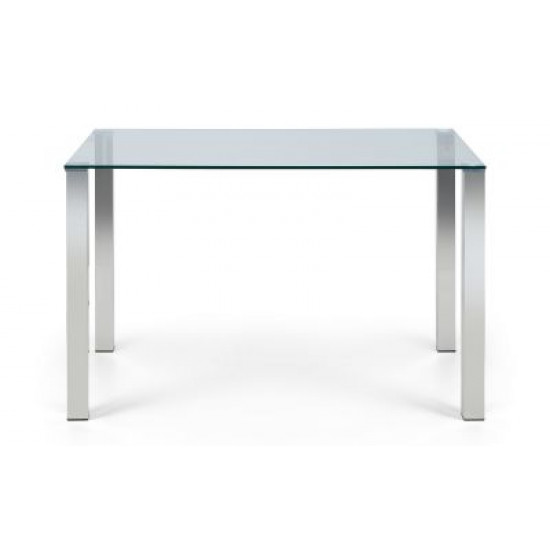Enzo Chrome & Glass Compact Dining Table