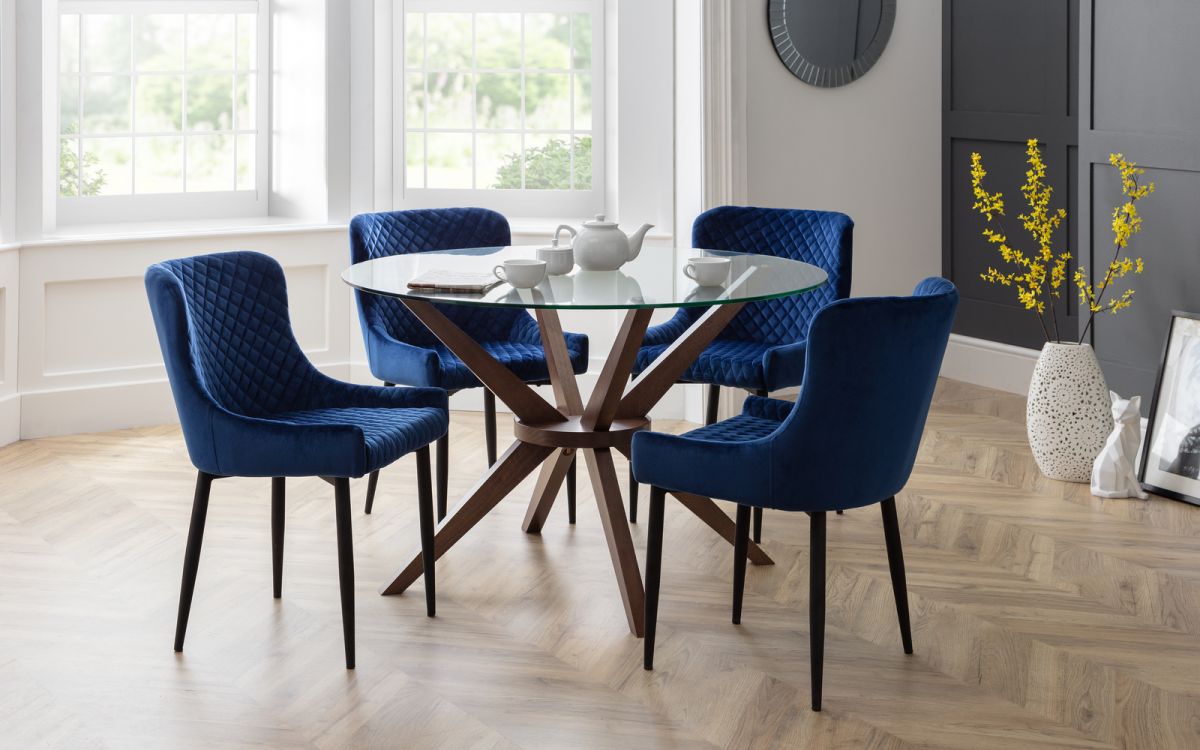 Luxe Velvet Dining Chair, Navy Blue Velvet Dining Chairs Uk