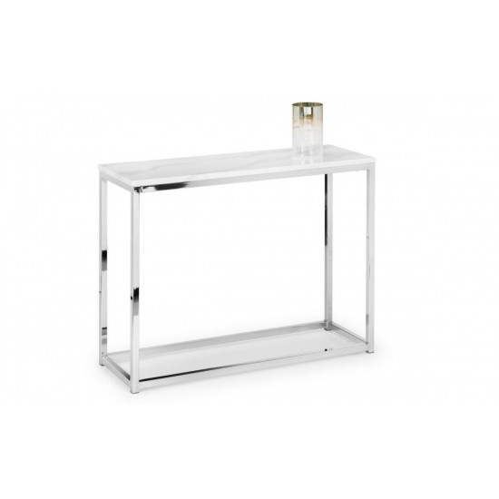 Scala White Marble Top Console Table