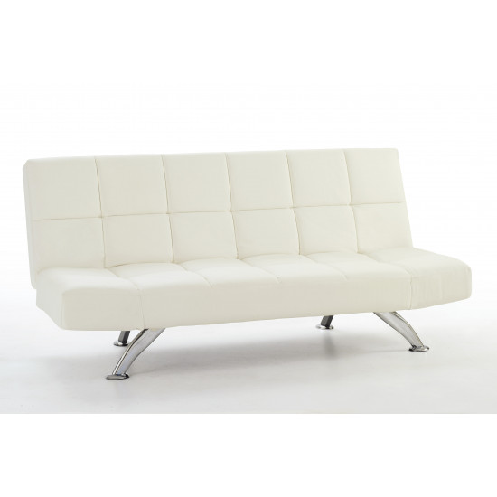 Venice Sofa Bed, White Faux Leather Sofa Bed